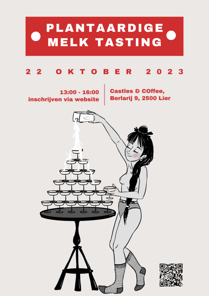 Poster voor aankondiging plantaardige melk tasting event
